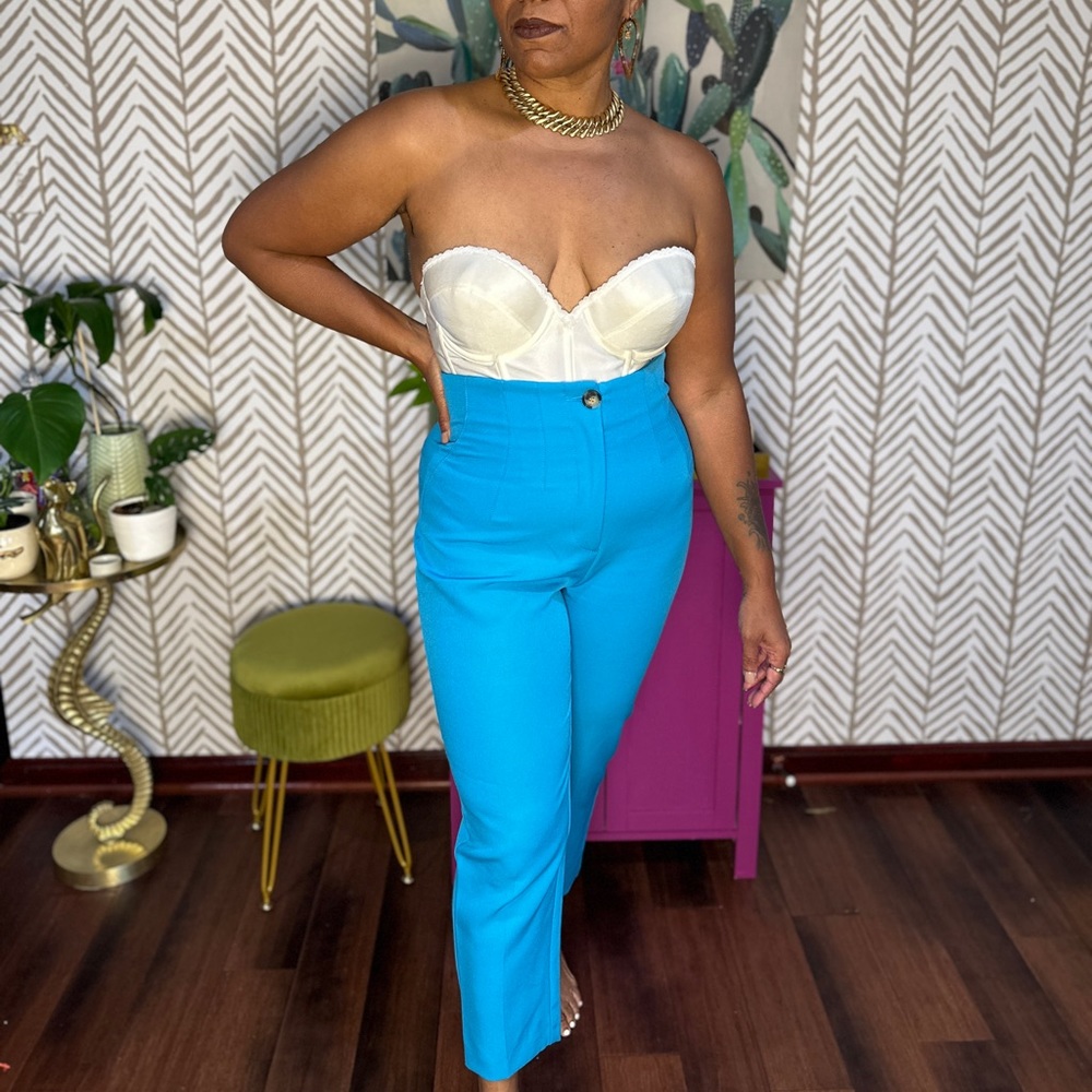 River island turquoise trousers size 10